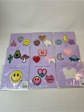 9 Pack Set-Madden Girl Assorted Colorful Kids Peel & Stick Patches